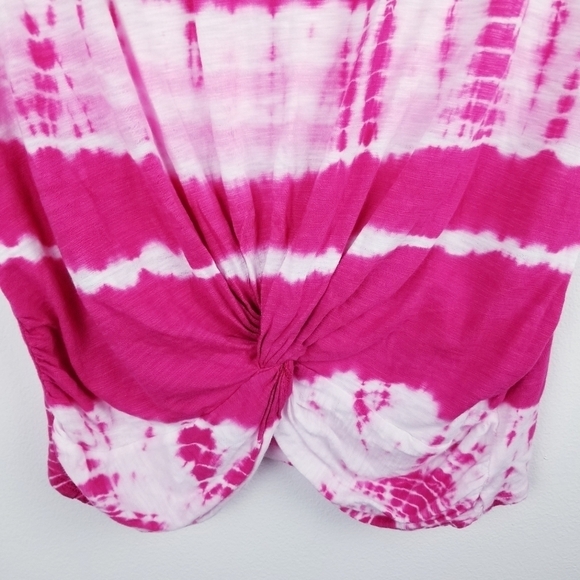 Lucky Brand Tie-Dye Twist-Front Short Sleeve Top NWT - Picture 8 of 12